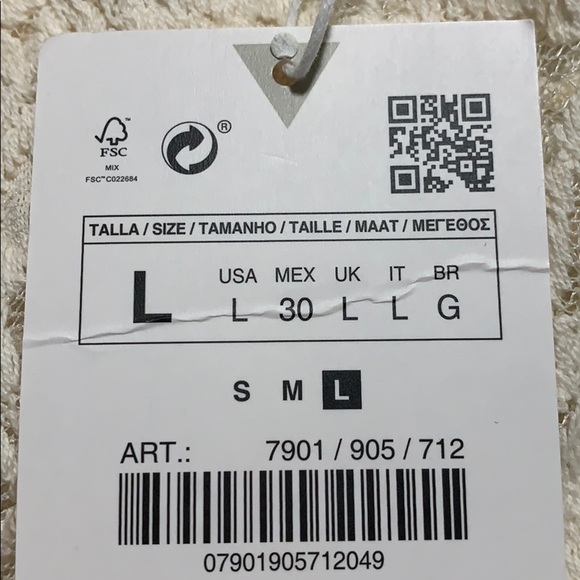 NWT. Zara Champagne Lace Top. Size L. - Picture 5 of 7